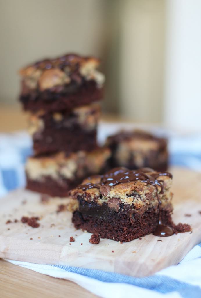cookie dough + chocolate brownie = yum fabrefaction